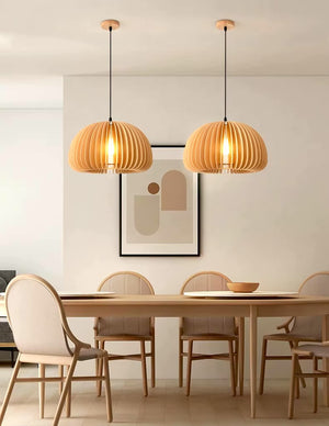 Pumpkin Modern Wood Hanging Light - Staunton and Henry