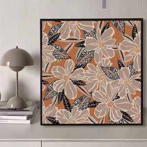 Framed Retro Orange Flower Print - Staunton and Henry
