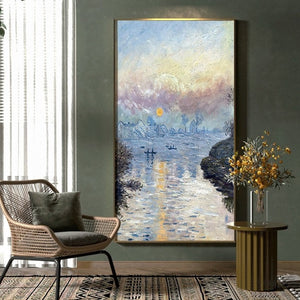 Framed Claude Monet Art Print: Sunset on the Seine at Lavacourt - Staunton and Henry