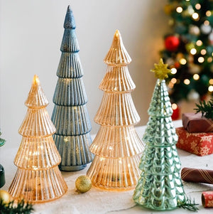 LED Battery Glass Light Up Christmas Trees - Staunton and Henry