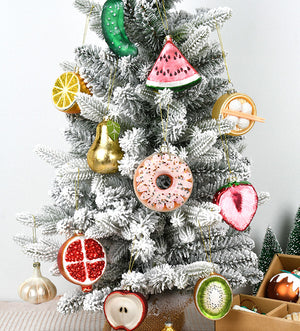 Food & Vegetable Christmas Glass Baubles - Staunton and Henry