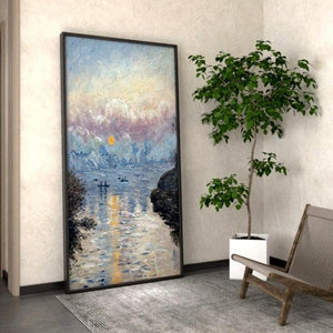 Framed Claude Monet Art Print: Sunset on the Seine at Lavacourt - Staunton and Henry