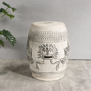 Aurelian Lion Ceramic Drum Stool