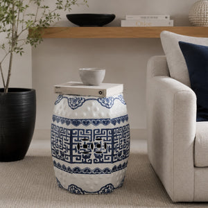 Tang Blue and White Ceramic Garden Stool - Staunton and Henry