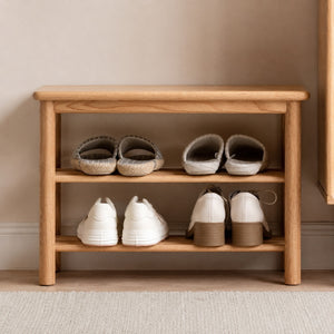 Yuki Oak Wood Shoe Bench - Staunton and Henry