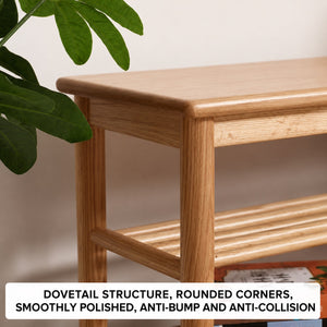 Yuki Oak Wood Shoe Bench - Staunton and Henry
