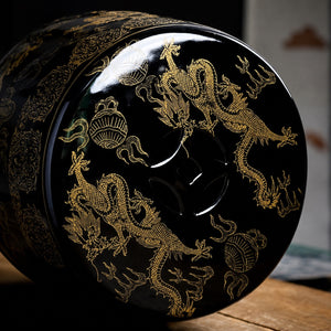Imperial Noir Dragon Garden Stool