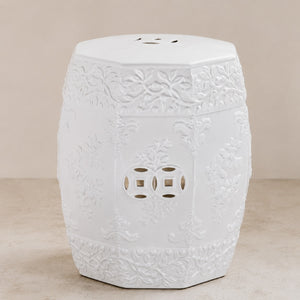 Ivory Cloud Ceramic Garden Stool