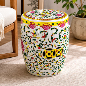 Peony Song Ceramic Garden Stool