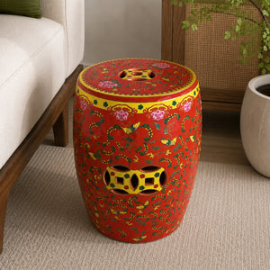 Peony Song Ceramic Garden Stool