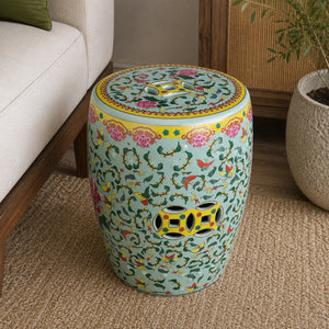 Peony Song Ceramic Garden Stool