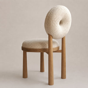 Mochi Natural Wood Flocked Fabric Dining Chair - Staunton and Henry