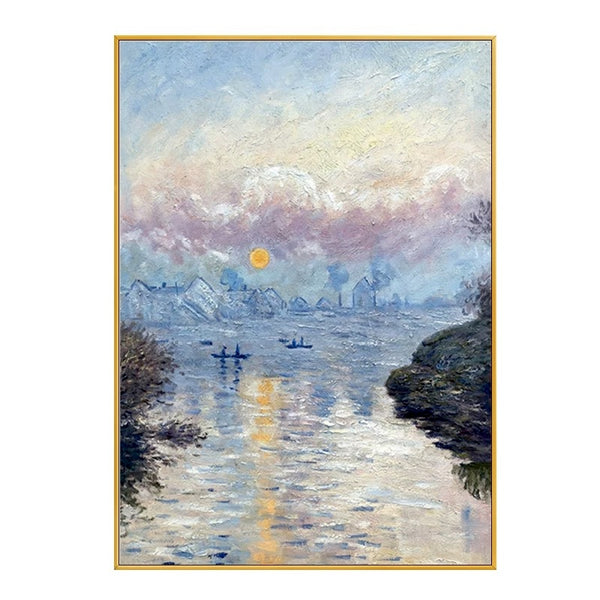 Framed Claude Monet Art Print: Sunset on the Seine at Lavacourt - Staunton and Henry