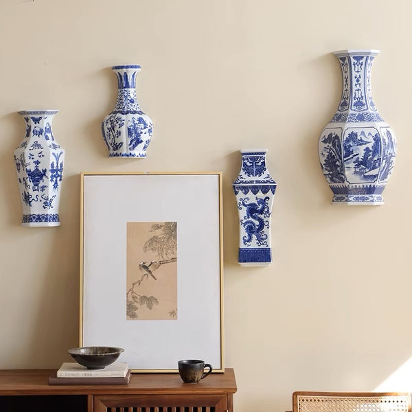 Chinese Blue and White Vase Wall Art - Staunton and Henry