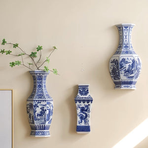 Chinese Blue and White Vase Wall Art - Staunton and Henry