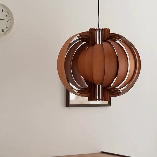 Runa Round Wood Veneer Hanging Light - Staunton and Henry