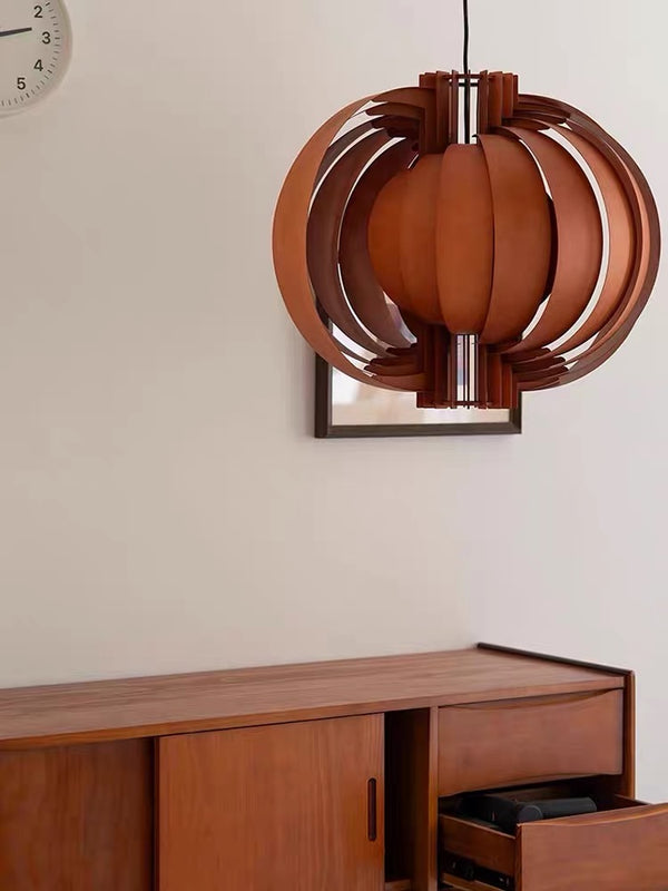 Runa Round Wood Veneer Hanging Light - Staunton and Henry