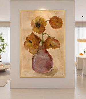 Orange Poppies Bouquet Printed Wall Art with Frame - Staunton and Henry