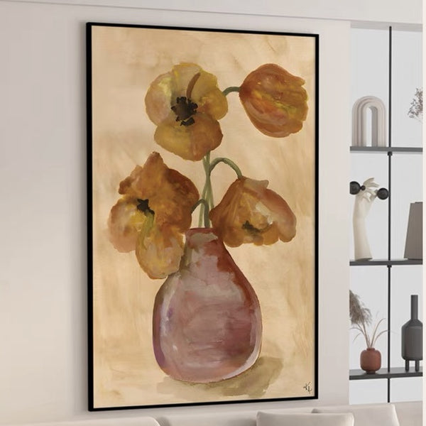 Orange Poppies Bouquet Printed Wall Art with Frame - Staunton and Henry