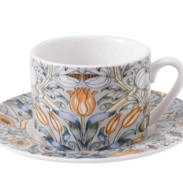 Bloom Elegant Modern Ceramic Tea Cup and Saucer - Staunton and Henry