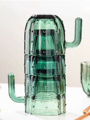 Green Cactus Glasses - Set of 6 - Staunton and Henry