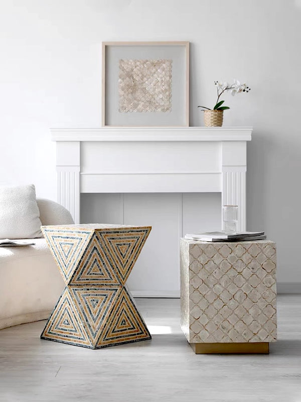 Square Mother of Pearl Side Table - Staunton and Henry