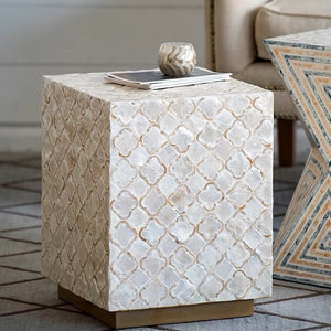 Square Mother of Pearl Side Table - Staunton and Henry
