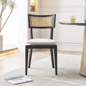 Buro Black Dining Chair with Rattan - Staunton and Henry