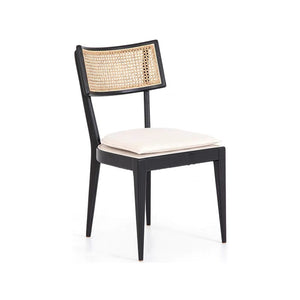Buro Black Dining Chair with Rattan - Staunton and Henry