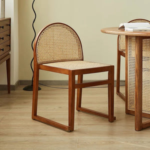 Budi Stackable Wood and Rattan Dining Chair - Staunton and Henry