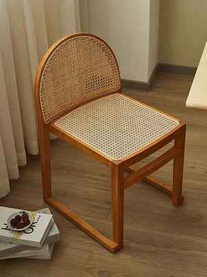 Budi Stackable Wood and Rattan Dining Chair - Staunton and Henry