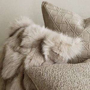 Beige Fox Fur Cushion Set - Staunton and Henry