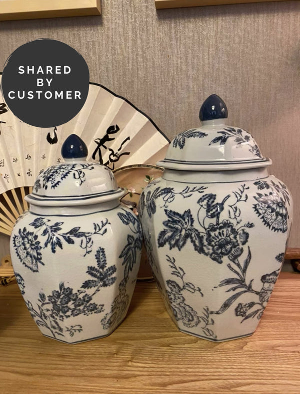 Blue & White Chinese Ceramic Urn - Staunton and Henry