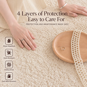 Modern Cream Textured Area Rug