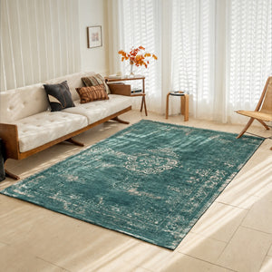 Retro Green Non-Slip Washable Area Rug