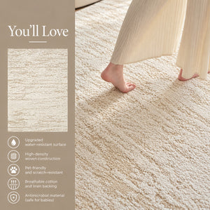 Modern Cream Textured Area Rug