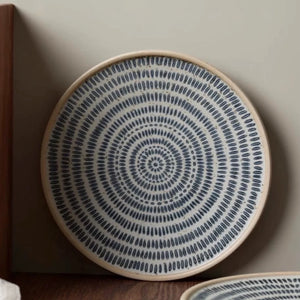 Kyoto Blue & White Stoneware Plate - Set of 4
