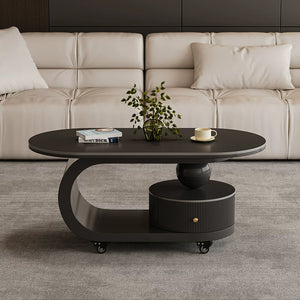Modern Stone and Wood Moveable Coffee Table - Staunton and Henry