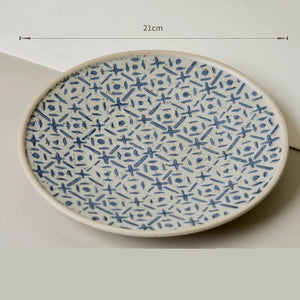 Hand-Painted Stoneware Breakfast Plate 21cm Underglaze Ceramic Dinner Dish - Staunton and Henry