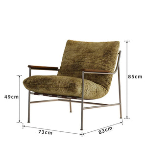 Xiaomujin Retro Fika Leisure Lounge Chair Stainless Steel Chenille - Staunton and Henry