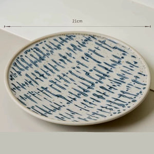 Hand-Painted Stoneware Breakfast Plate 21cm Underglaze Ceramic Dinner Dish - Staunton and Henry