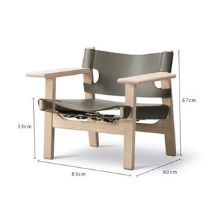 Garden Master Spanish Hunting Chair Solid Wood Saddle Leather Designer - Staunton and Henry