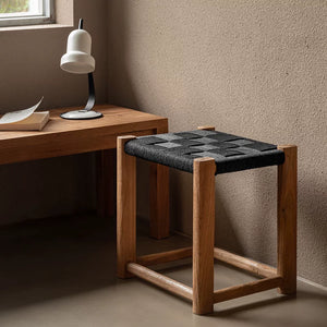 Mika Woven Rope and Wood Stool