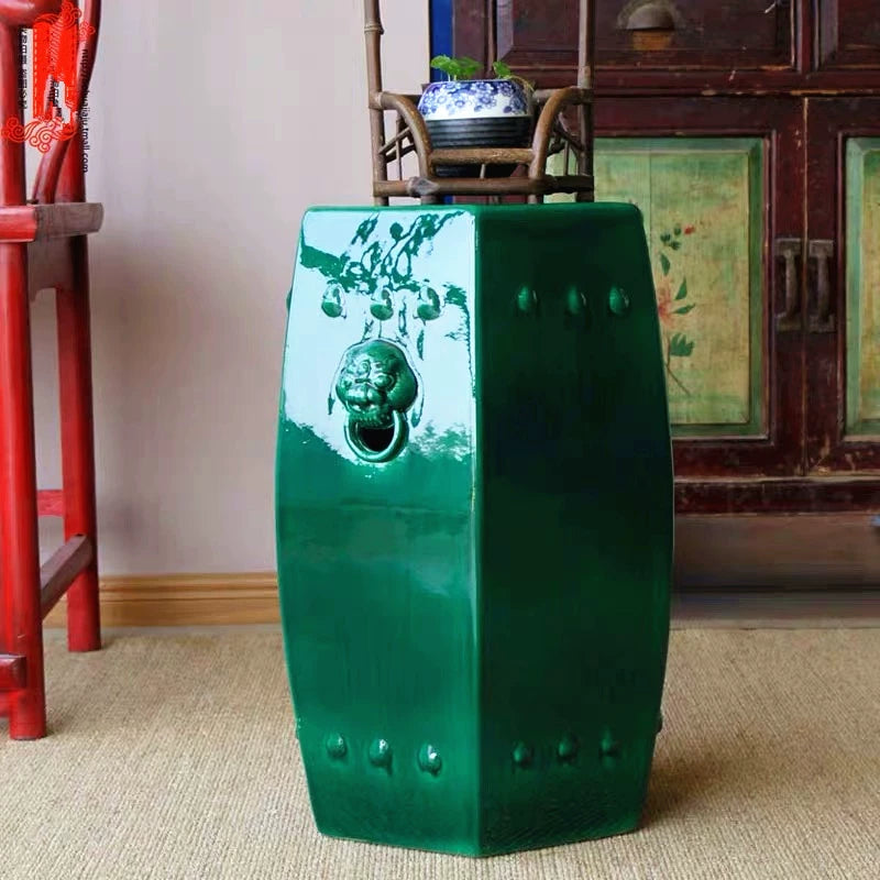 Emerald Guardian Ceramic Garden Stool - Staunton and Henry