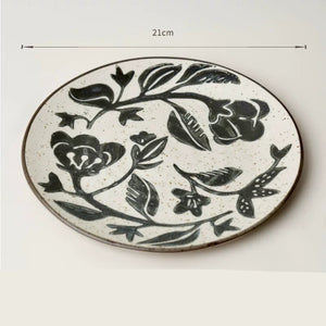 Hand-Painted Stoneware Breakfast Plate 21cm Underglaze Ceramic Dinner Dish - Staunton and Henry