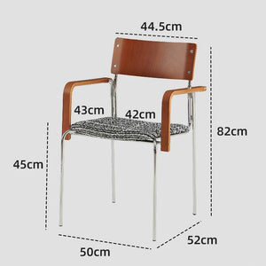 Bauhaus Inspired Retro Armchair Wabi-Sabi Solid Wood Dining Chair - Staunton and Henry