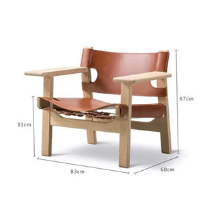 Garden Master Spanish Hunting Chair Solid Wood Saddle Leather Designer - Staunton and Henry