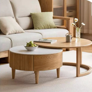 Anna Nordic Wood and Stone Coffee Table - Staunton and Henry