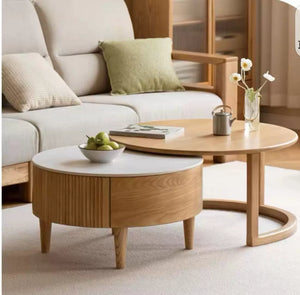 Anna Nordic Wood and Stone Coffee Table - Staunton and Henry