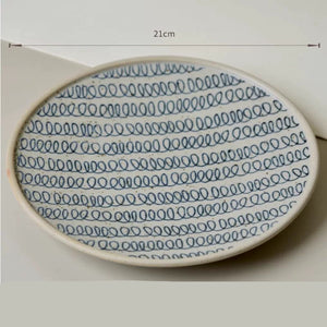Hand-Painted Stoneware Breakfast Plate 21cm Underglaze Ceramic Dinner Dish - Staunton and Henry
